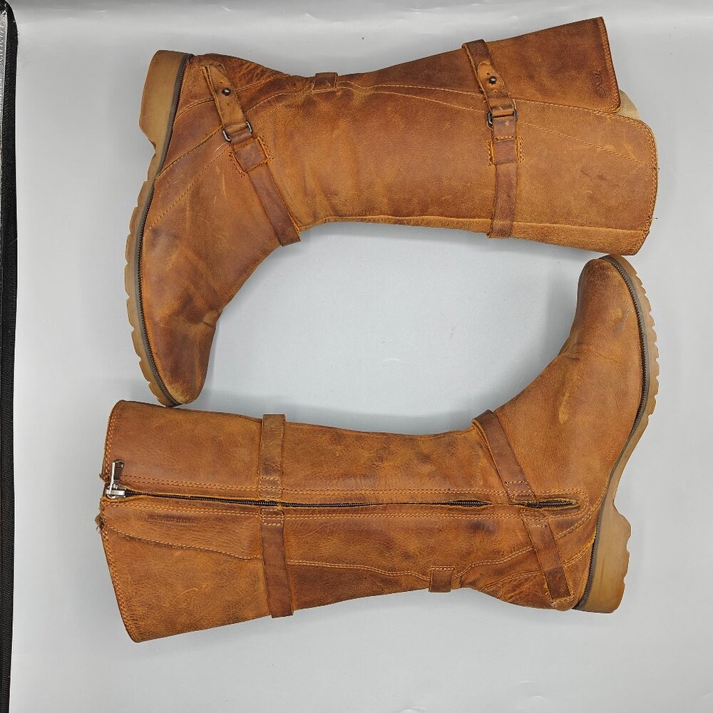 TEVA DE LA VINA Brown Weatherproof Tall Leather Boots - Picture 5 of 10